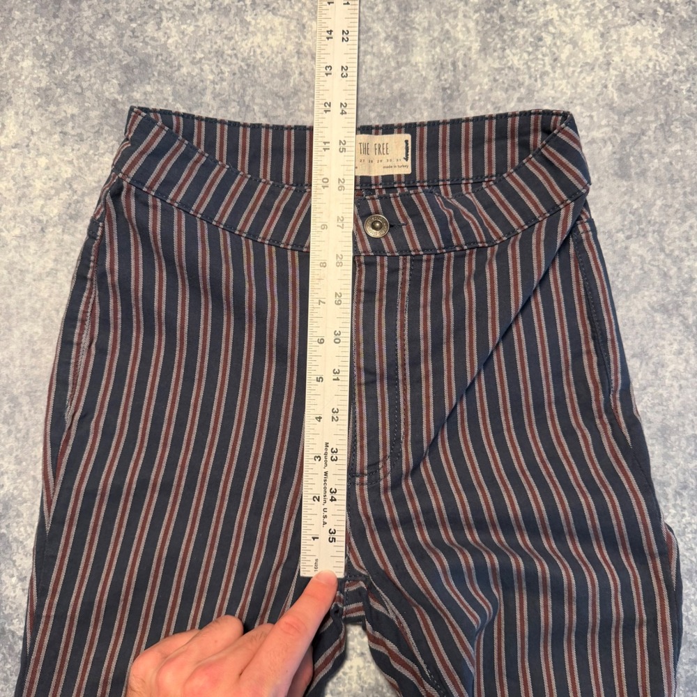 We The Free Free People Striped High Rise Skinny Pants Blue Red Size 25 - Picture 7 of 7
